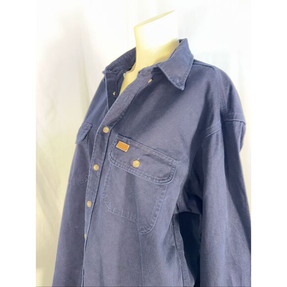 Vintage Carhartt Heavyweight Denim Work Shirt – Men’s Large (100% Cotton, USA Ma - Picture 6 of 16